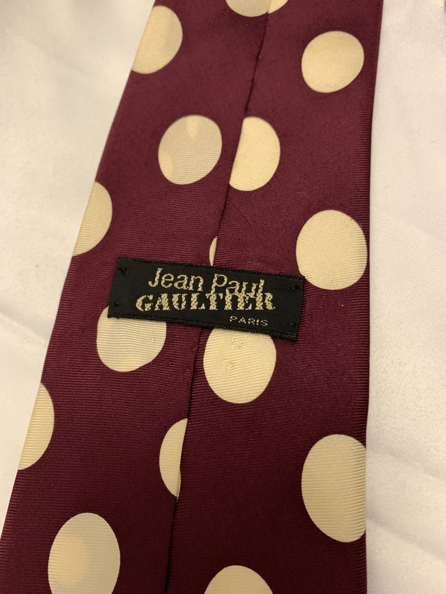 Jean Paul GAULTIER Jean-Paul Gaultier Gaultier necktie polka dot dot bordeaux x cream 