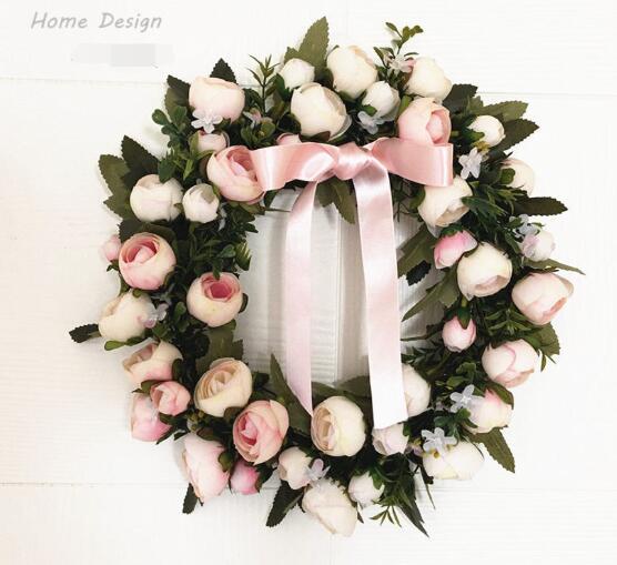  hand made * structure . flower * lease * wedding lease * wall decoration * entranceway lease * party for * new year lease * pink 