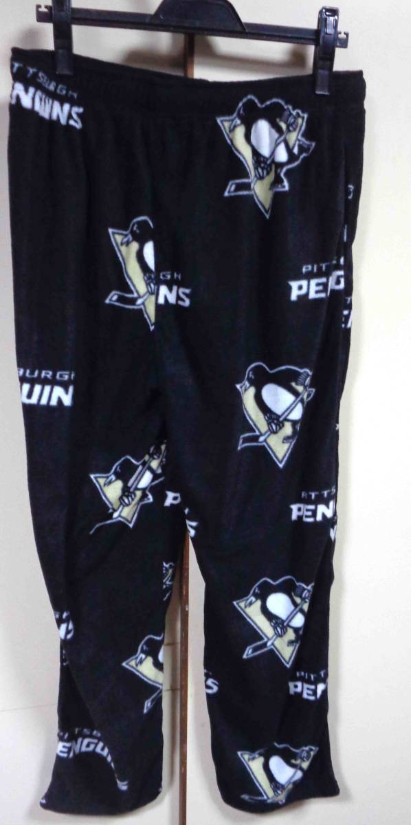 海外M黒ピッツバーグペンギンズ Pittsburgh Penguins フリースパンツ（ルームパンツ・パジャマパンツ家着・睡眠用・街着NHLアイスホッケー_画像2
