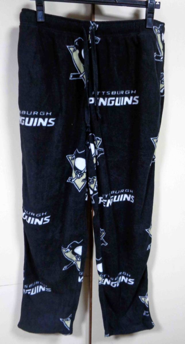 海外M黒ピッツバーグペンギンズ Pittsburgh Penguins フリースパンツ（ルームパンツ・パジャマパンツ家着・睡眠用・街着NHLアイスホッケー_画像1