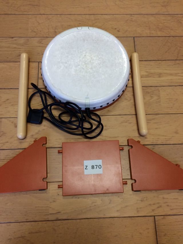 太鼓の達人 専用コントローラー タタコン で ドドンガドン ソフト 付属 NPC-107 中古 namco PlayStation 2 プレステ 2 japanese drum setの画像4