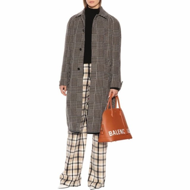 バレンシアガ Balenciaga 　18AW Houndstooth wool-blend coat　千鳥格子　ビッグシルエット　オーバー　ツイード　オペラ　コート　34