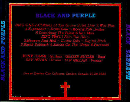 Black Sabbath / Black And Purple * 1983 CANADA 2 CD Ian Gillan Deep Purple