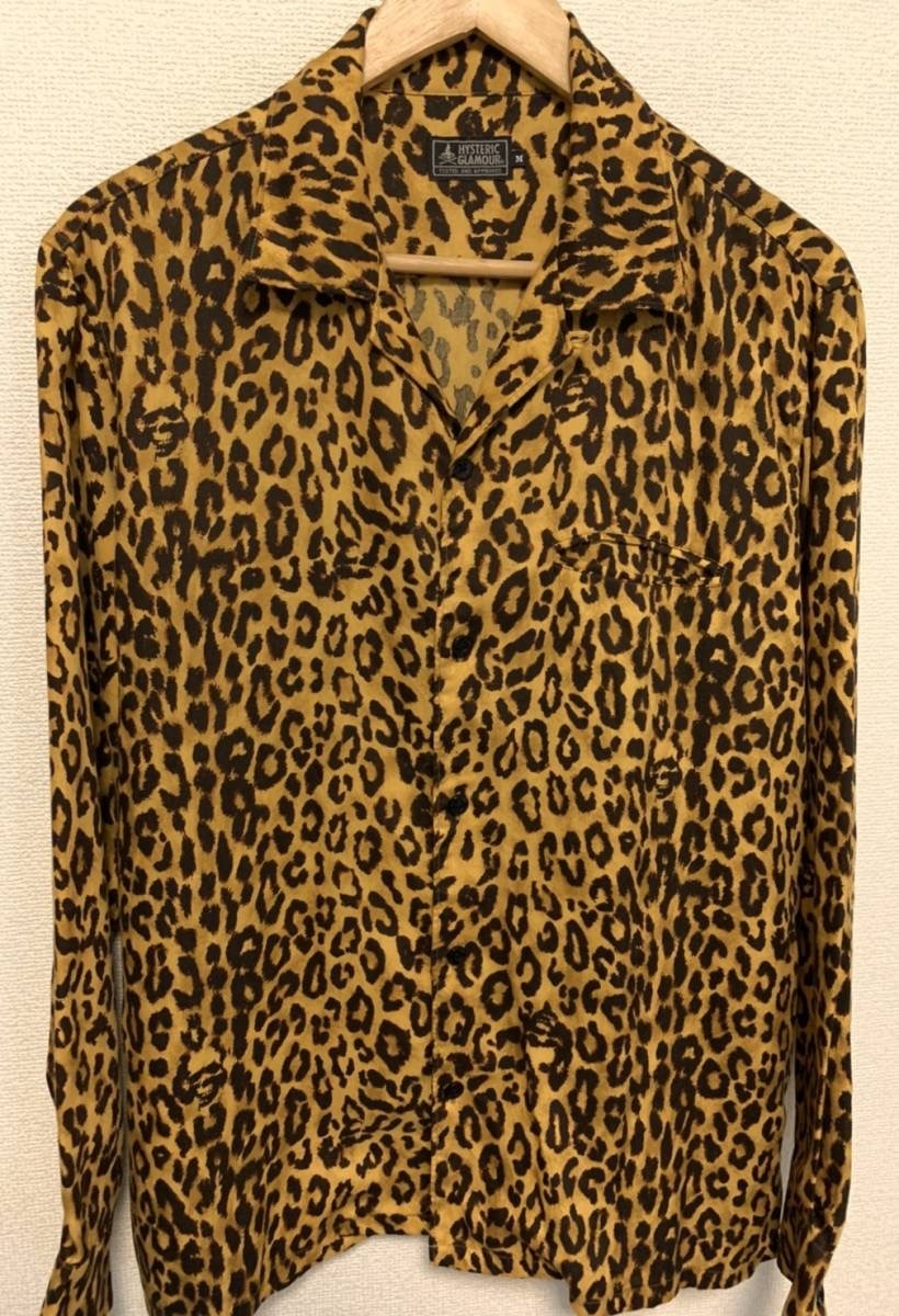 * price cut negotiations equipped * Hysteric Glamour Skull Leopard open color shirt *L1352* super-beauty goods * size M regular price 26400 jpy hysteric valuable masterpiece 