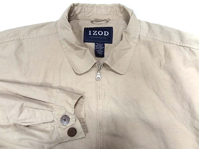 IZOD アイゾッド ラコステ 希少 サイズ XL ベージュ コットン ナイロン スウィング トップス ブルゾン ジャケット 茶 ビッグ レア 珍品 色_画像3