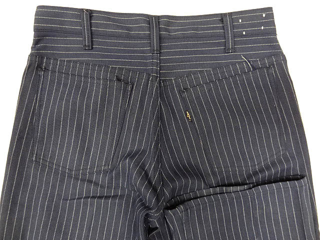 ビンテージ LEVIS リーバイス 70S 希少 レア ビッグE スタプレ ストライプ 総柄 青 紺 ネイビーフレア ベルボトム パンツ ワバッシュ 珍品