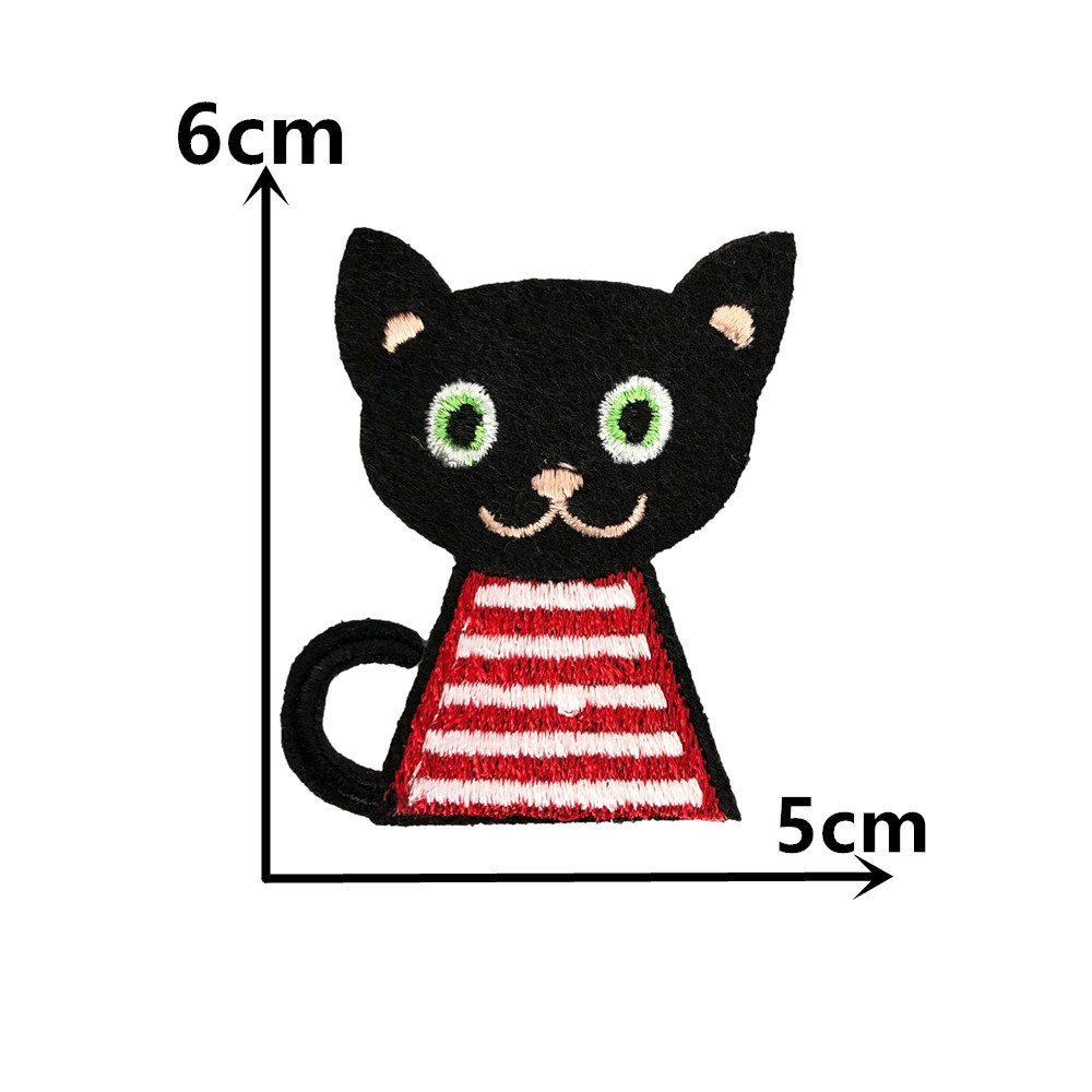 黒猫モチーフ　アイロン接着　6cm*5cm_画像1