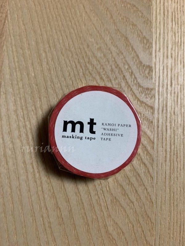 mt 1p ストライプ レッド マスキングテープ カモ井 MT01D143 15mm×10m 未開封品 未使用品_画像1