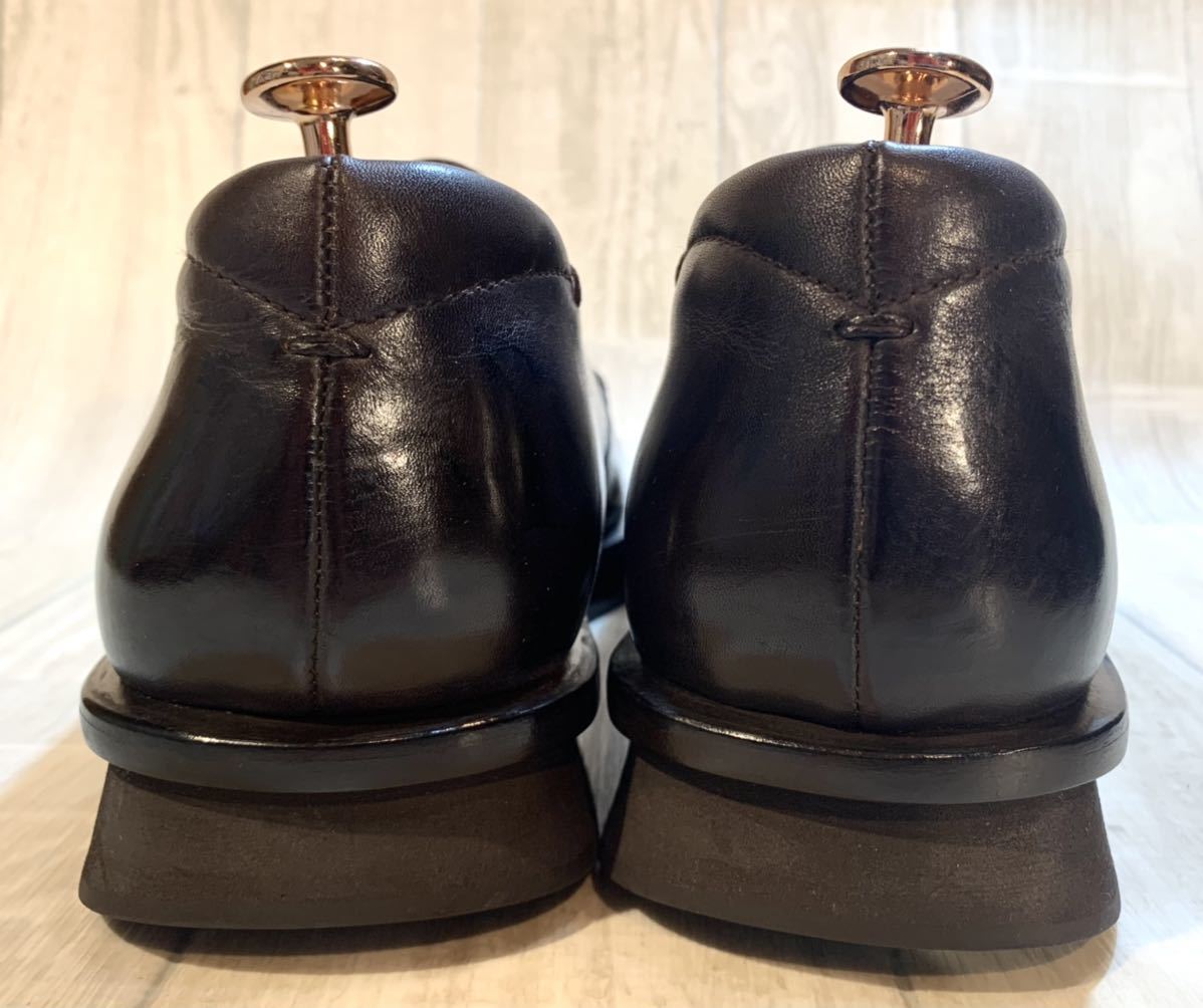 【未使用】PRADA プラダ◆25cm UK6◆Uチップ ダービーシューズ 革靴 ドレス カジュアルシューズ 靴◆メンズ Italy製◆焦茶 ダークブラウン_画像5