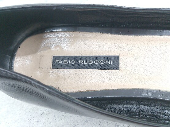 ◇ FABIO RUSCONI ファビオ ルスコーニ イタリア製 スクエアトゥ パンプス サイズ38 1/2 ブラック レディース 1002800813568_画像3