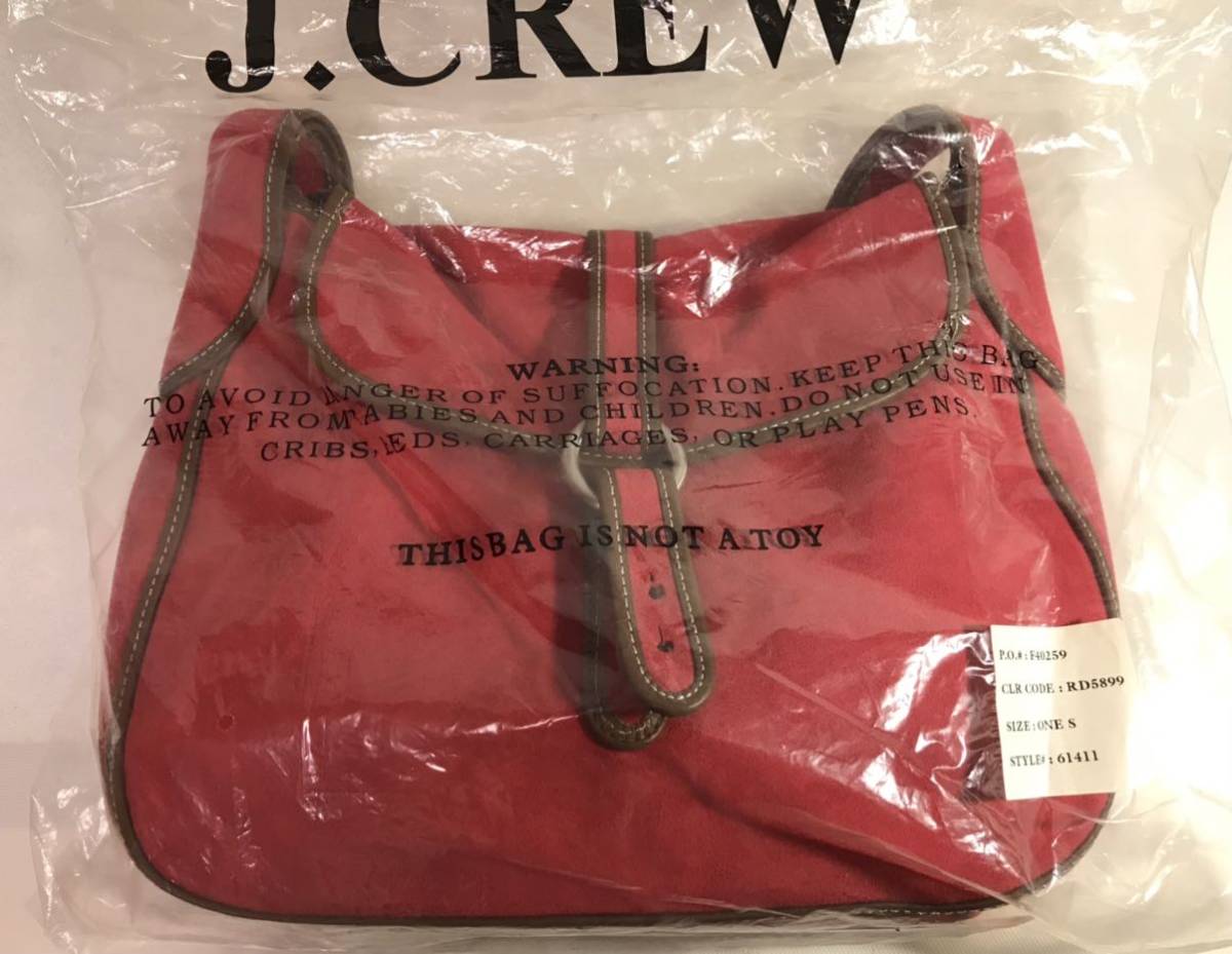 J.CREW ジェイクルー スエードバッグ レディースファッション おしゃれアイテム 赤色 タグ付未使用品_画像10