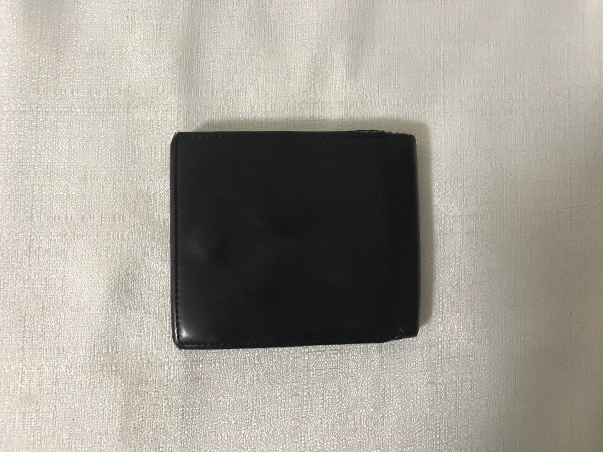 本物グッチGUCCI本革レザーG金具二つ折りサイフ財布札入れ黒ブラックビジネストラベル旅行メンズレディースコインケース