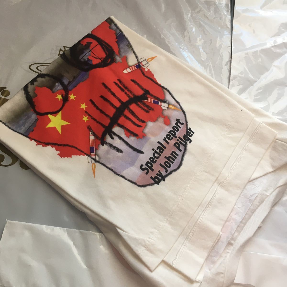 送料込●新品●価-36300円 Vivienne Westwood 半袖Tシャツ イタリア製 白 ドクロミサイル Sサイズ Johnpilger ヴィヴィアンウエストウッド