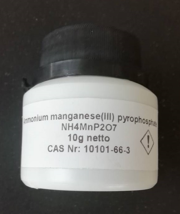 ピロリン酸アンモニウムマンガン(III) 10g NH4MnP2O7 マンガンバイオレット 顔料 無機化合物標本 試薬_画像1