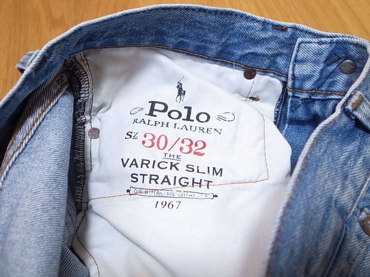 【送料無料 即決】 POLO SPORT RALPH LAUREN 復刻ポロスポーツ ラルフローレンVARICK SLIM STRAIGHT JEANS 30x32 新品ロゴ デニム ジーンズ