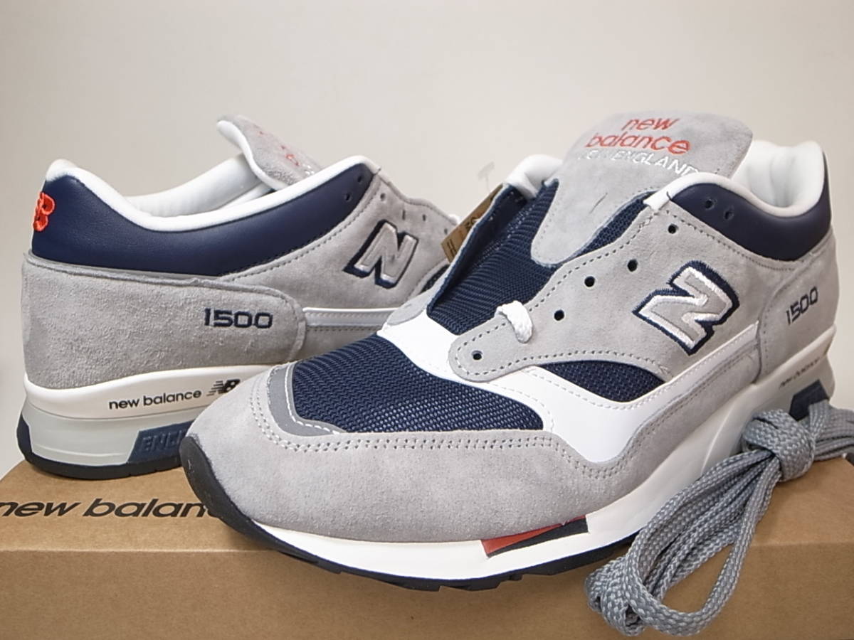 【送料無料 即決】NEW BALANCE UK製 M1500GNW 29.5cm US11.5新品グレーxネイビー灰紺GRAY 30周年記念限定MADE IN ENGLAND英国製 イギリス製_画像2