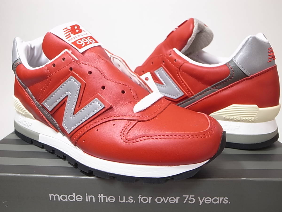 [ free shipping prompt decision ]NEW BALANCE USA made M996NCA 23.5cm US5.5 new goods original color reissue red red full gray n all leather RED LEATHER American made 