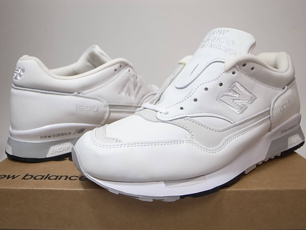 【送料無料 即決】NEW BALANCE UK製 M1500WG 28cm US10新品オールレザーモデル 天然皮革 ホワイト白WHITEスムースレザー 英国製 イギリス製