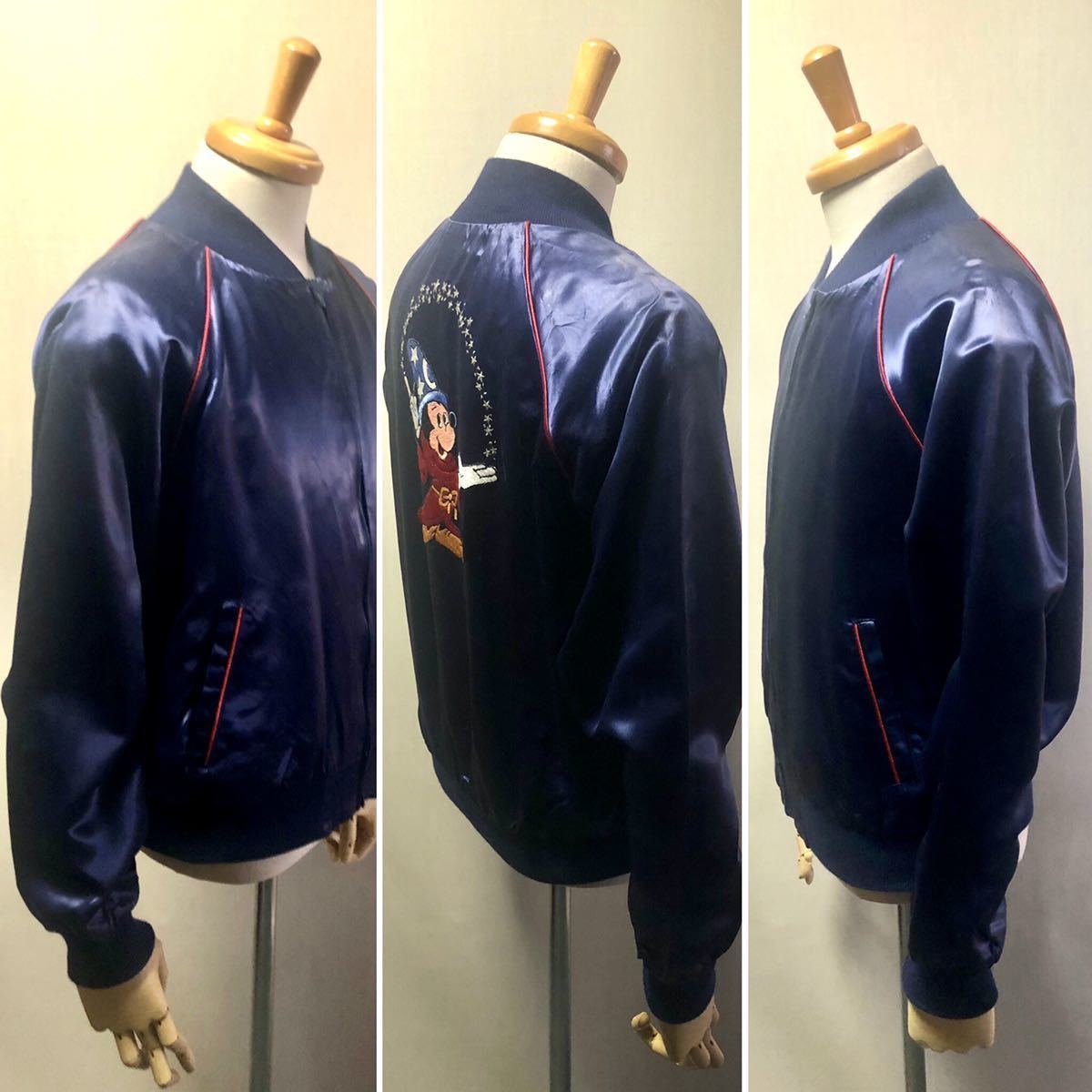 80s Walt Disney ミッキーマウス サテンジャケット Made in USA Size 42 L 2