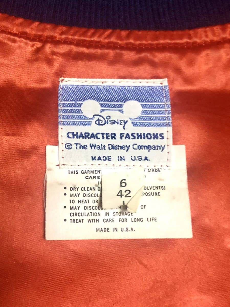 80s Walt Disney ミッキーマウス サテンジャケット Made in USA Size 42 L