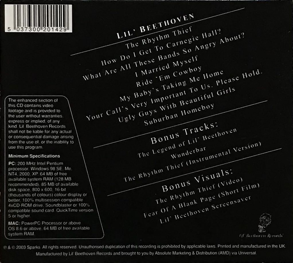 【 Sparks Lil' Beethoven Deluxe Edition 】スパークス ブラザーズ Suburban Homeboy Morrissey Franz Ferdinand モリッシー Brothers DX_画像2