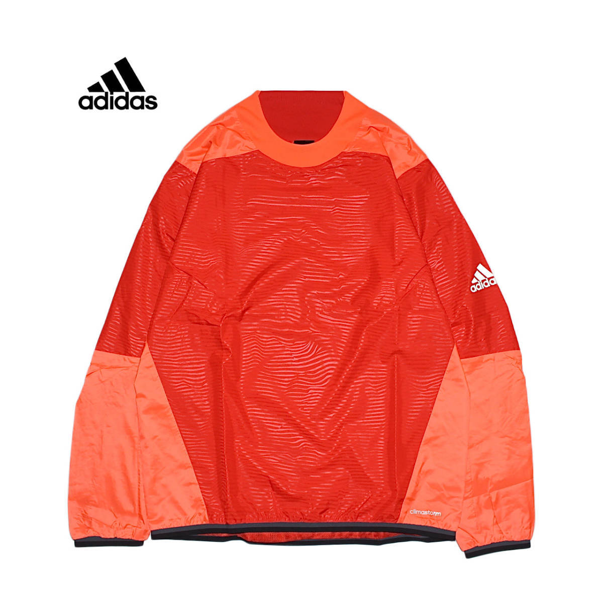 【新品】アディダス エックスレンジ ウインド 長袖 トップ【27：赤】S adidas プルオーバー ウインドブレーカー フットサル トレ ジム_画像1