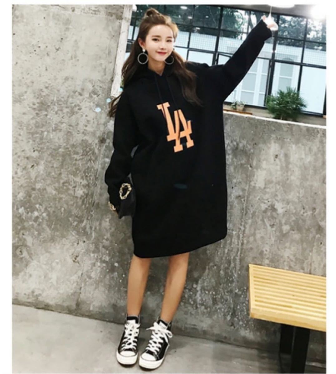 Paypayフリマ ロング パーカーワンピース ビッグシルエット 長袖 迷彩カモフラプリ 黒 Paypayフリマ ロング パーカーワンピース ビッグシルエット 長袖 迷彩カモフラプリ 黒