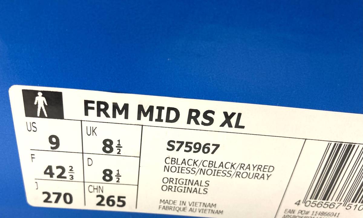 デッド 16年製 adidas FORUM MID RS XL 黒 赤 27cm フォーラム 新品 FRM_画像9
