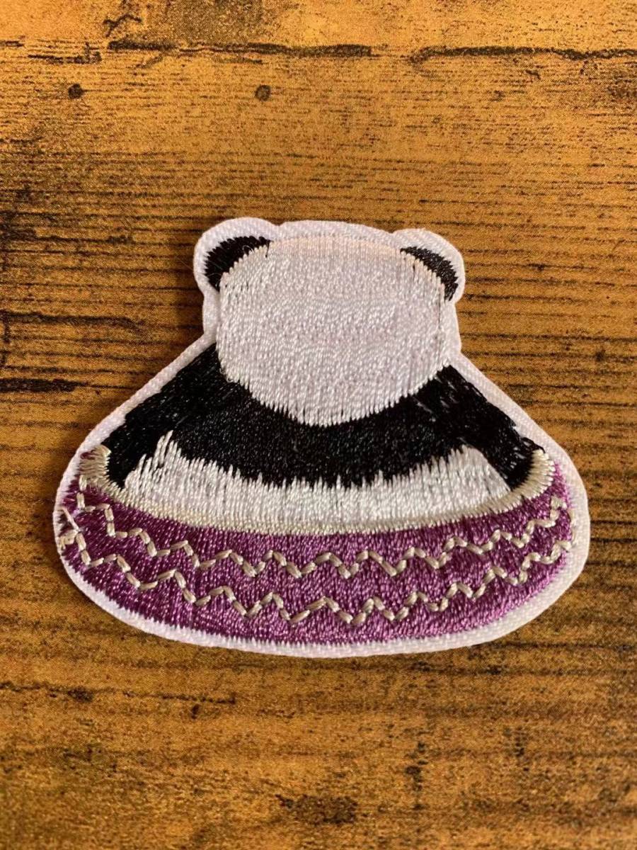 刺繍ワッペン　アイロンワッペン　パンダ　入園式　入園グッズ　膝当て　補修グッズ　子供服の補修　3個セット_画像3