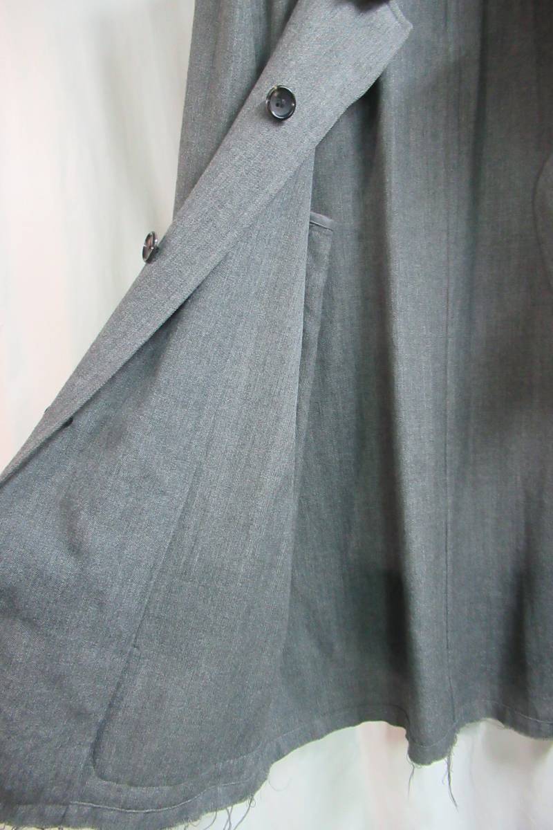 AD1994 COMME des GARCONS HOMME PLUS グレー 縮絨期 切りっぱなしハーフコート PC-040020