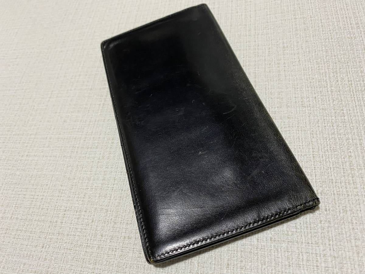 美品 HERMESエルメスMC2フレミング素敵な本革長財布黒色カードケース札入れボックスカーフ刻印有り本物メンズロングウォレット二つ折り財布
