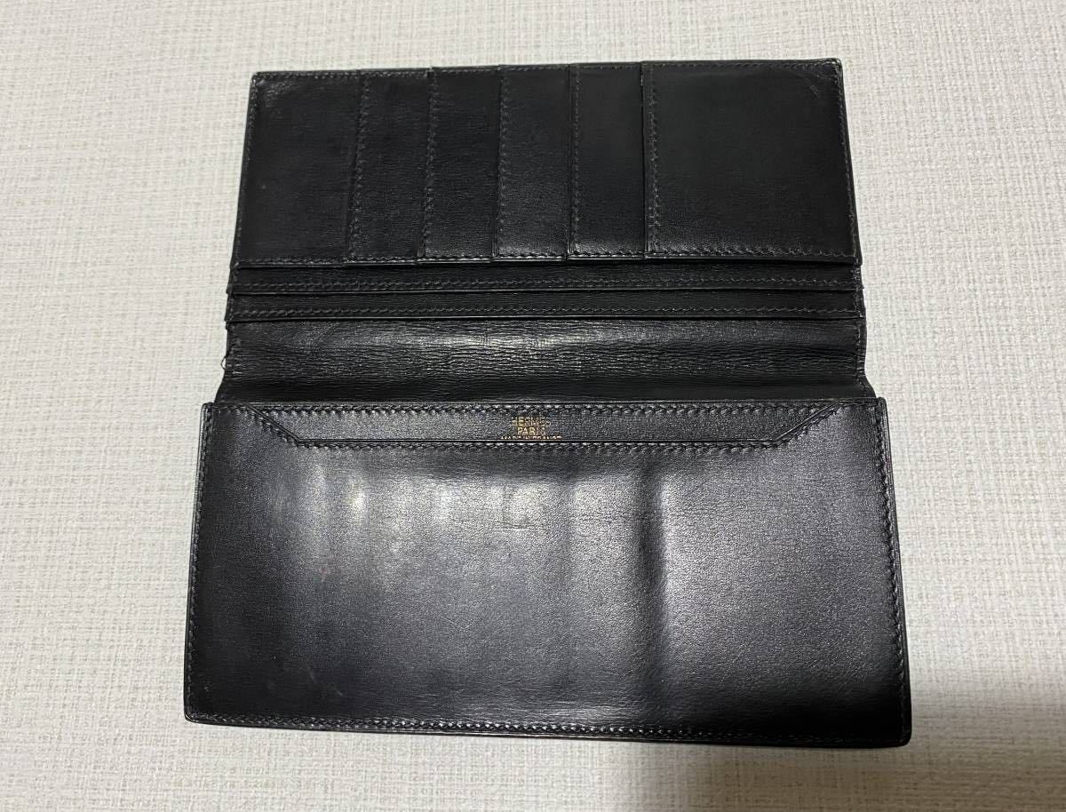 HERMESエルメスMC2フレミング本革長財布黒色カードケース札入れ