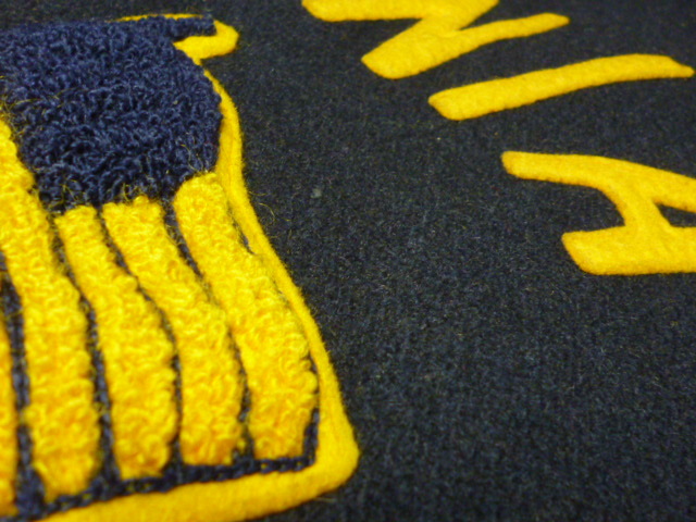 USA б/у одежда 60s FordhamFeltWoeks Stadium жакет темно-синий темно-синий желтый капот Parker половина длинное пальто куртка Award команда 