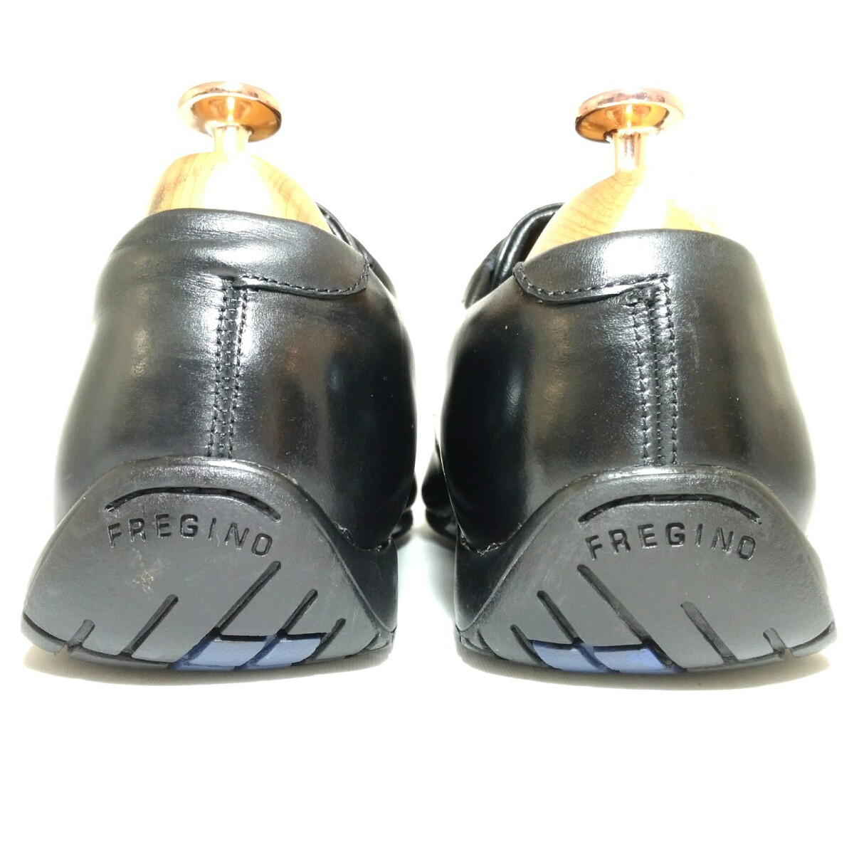 C148【FREGINO】フレジーノ　ダブルモンクストラップ　黒　ブラック　24.5cm　メンズ　革靴　本革　アオキ製靴　レザーシューズ　_画像6
