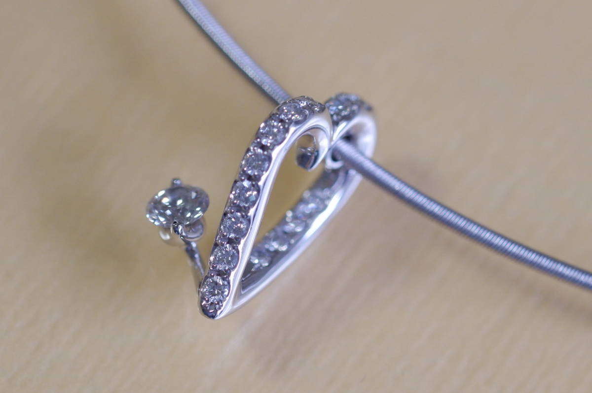 K18WG Pt900 コデラトモコ ダイヤモンド 0.32ct ネックレス 小寺智子