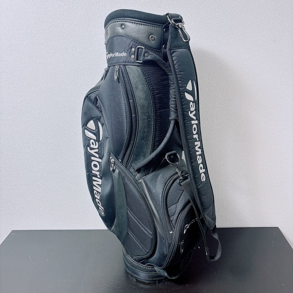 美品 テーラーメイド キャディバッグ 5分割フード付 ブラック ゴルフ