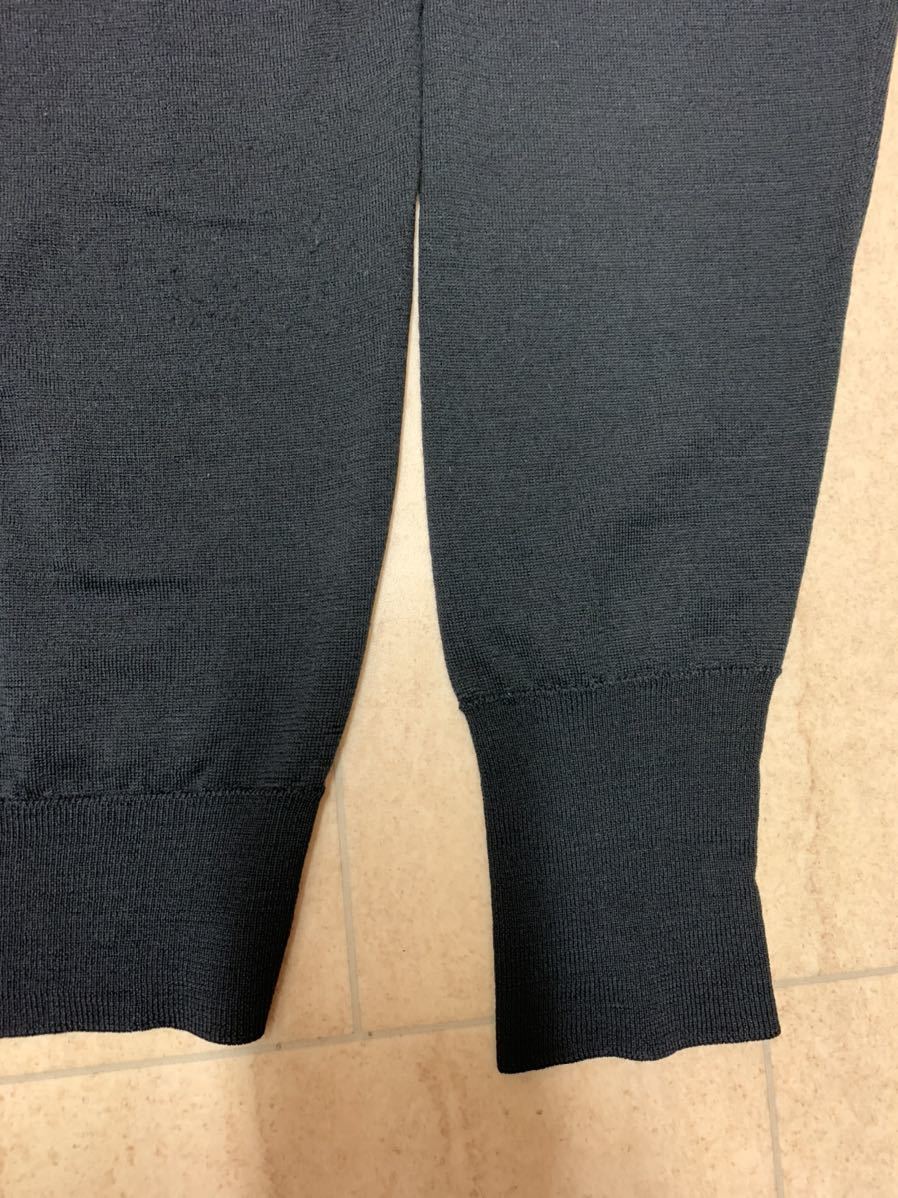 良好 JOHN SMEDLEY メンズ 黒 ウール カーディガン ブラック ジョン