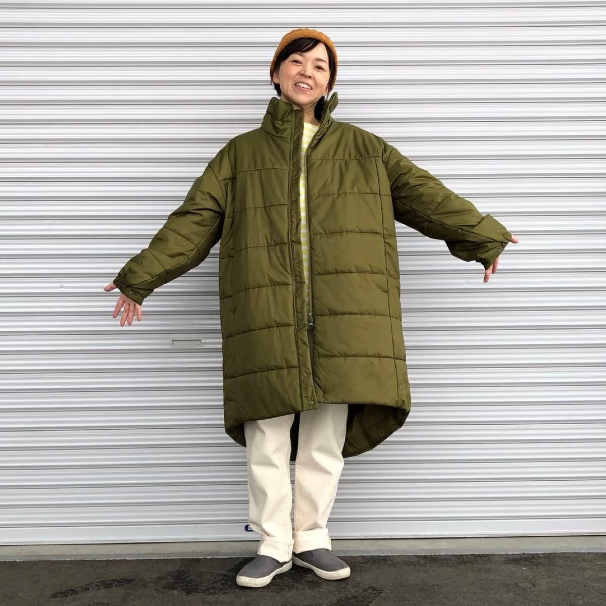 無印良品 MUJI WALKER 防風撥水中わたコート カーキグリーン XL｜Yahoo