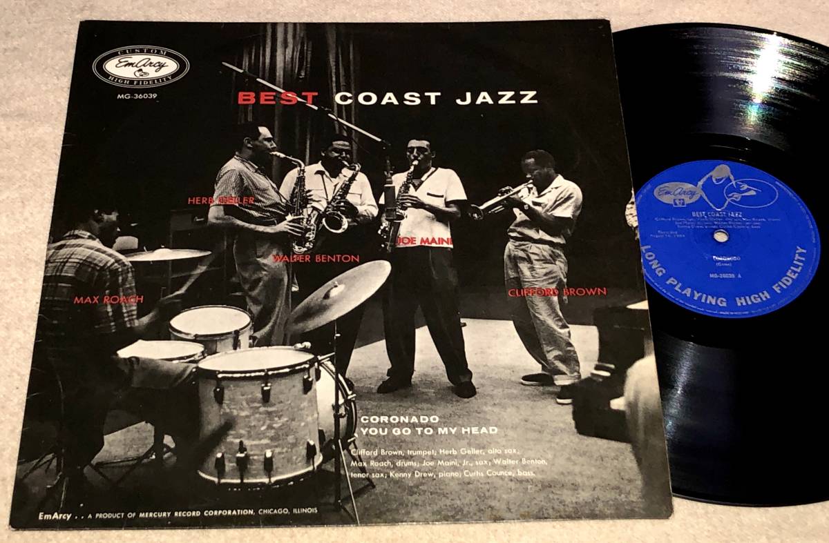 ●美再生Mono高音質欧州完オリ218g重量盤Clifford Brown / Best Coast Jazz●Max Roach,Kenny Drew,Herb Geller_画像1