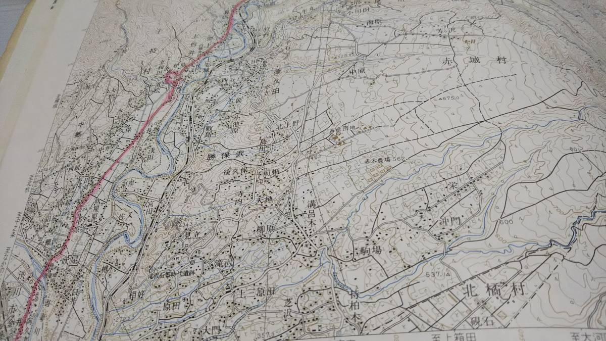 　古地図 　沼田　群馬県　地図　資料　46×57cm　　明治41年測量　　昭和54年発行　書き込み_画像4