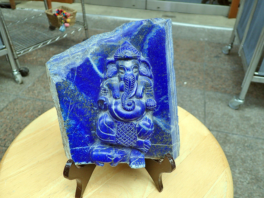 ガネーシャ ＿ラピスラズリ(1,500g)【天然石】インドの神様
