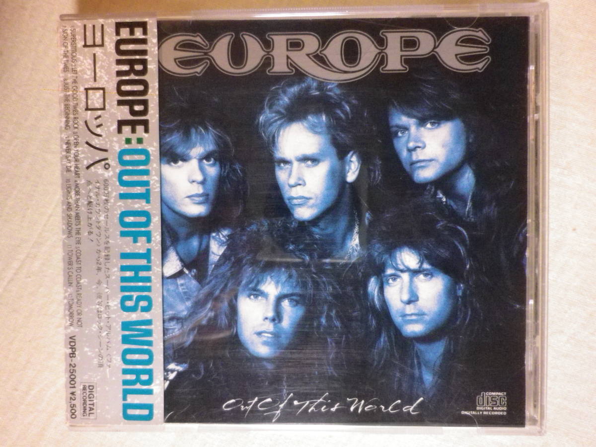 税表記無し帯 『Europe/Out Of This World(1988)』(1988年発売,VDPB－25001,廃盤,ピクチャー・レーベル,国内盤帯付,歌詞対訳付)_画像1