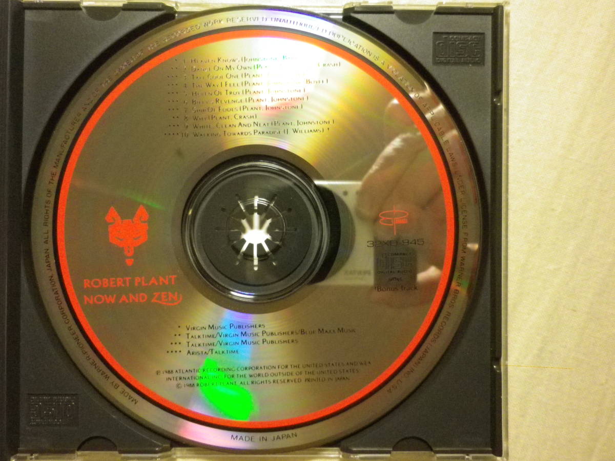 税表記無し帯 『Robert Plant/Now And Zen(1988)』(1988年発売,32XD-945,廃盤,国内盤帯付,歌詞対訳付,Tall Cool One)_画像3