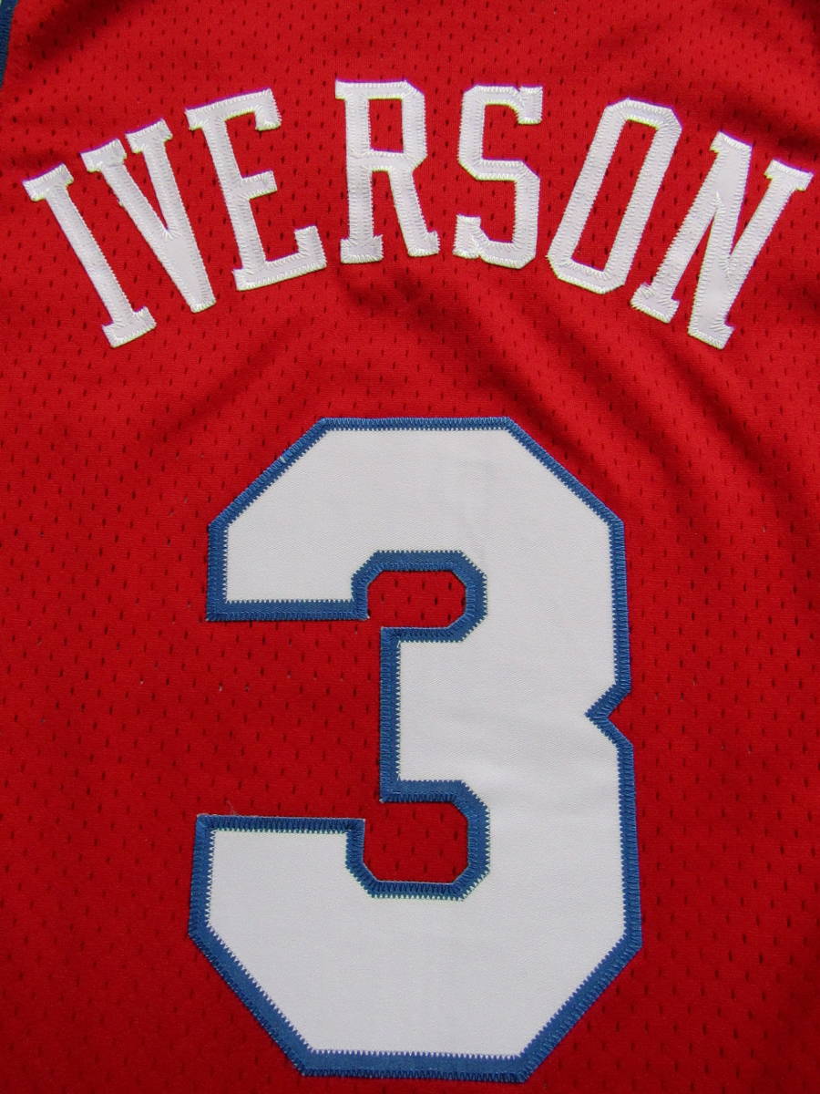 ■良品 NBA 76ers IVERSON　アレン・アイバーソン　NIKE製　SIXERS シクサーズ　ナイキ　ユニフォーム　ジャージ　ゲームシャツ　刺繍