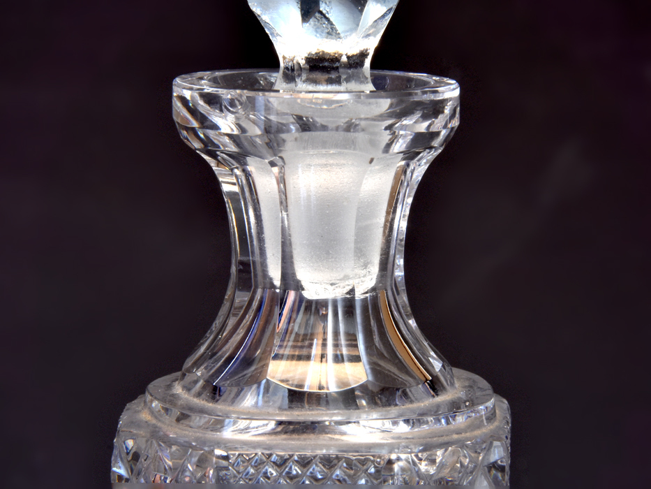 英国 アンティーク クリスタル カット ガラス ボトル 香水瓶 硝子 ガラス工芸 西洋美術 現代工芸　b9736k_画像4