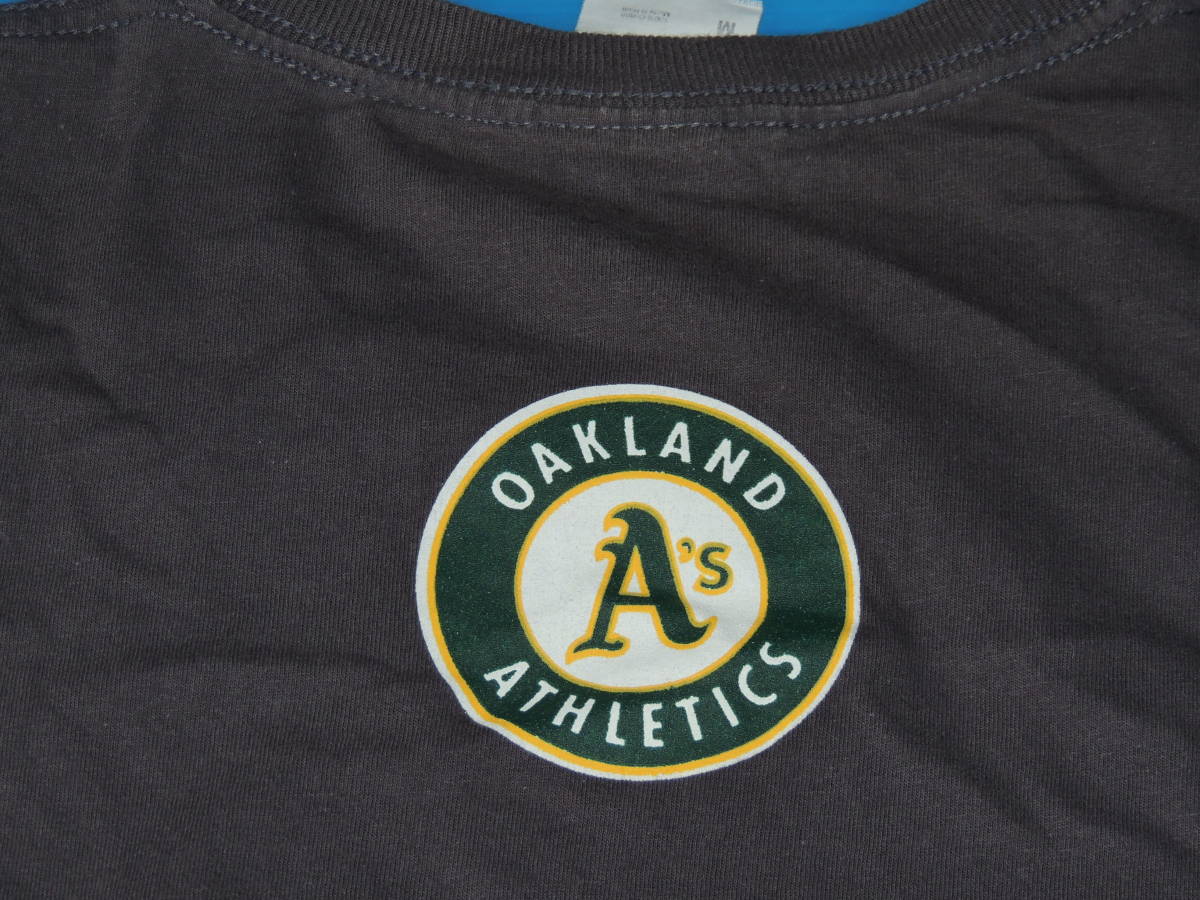 Used MLB オークランド・アスレチックス 絵文字Tシャツ(M)使用感有り。球場配布非売品, Oakland Athletics_画像4