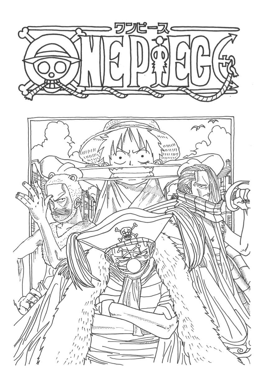 Paypayフリマ One Piece 1 10巻表紙 塗り絵10枚セット