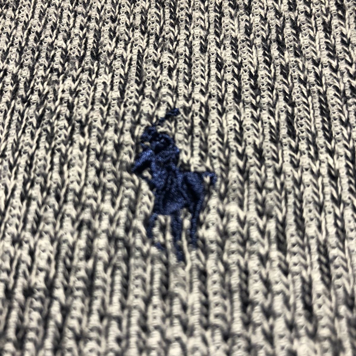 【廃盤商品】Polo by Ralph Lauren ポロバイラルフローレン ニット 杢グレー XLサイズ 刺繍ロゴ ブルーポニー_画像5