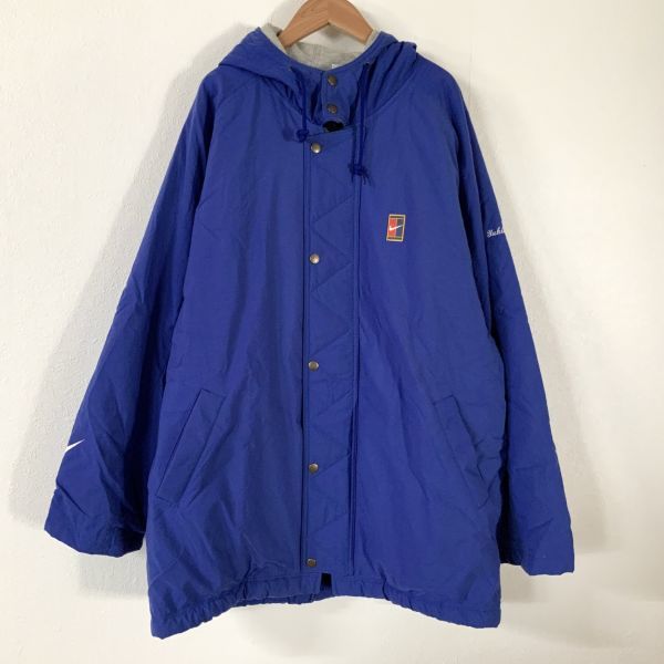  ultra rare hard-to-find not for sale .... university 90s silver tag NIKE Nike big embroidery Logo bench coat ..SFC Shonan Fujisawa campus L collector 