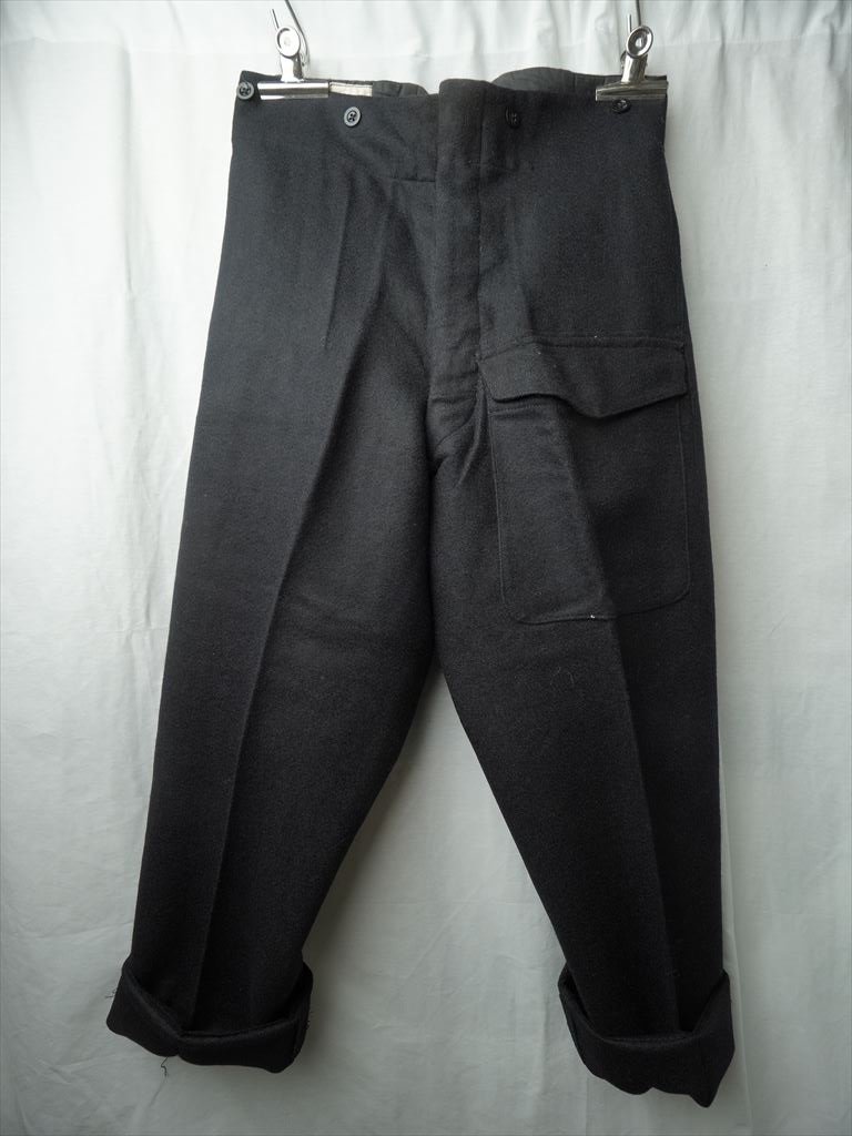 40s Vintage military England army wool g LUKA pants dark navy dead stock 